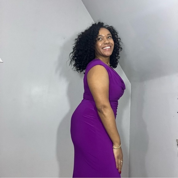 Ralph Lauren purple bodycon jersey knit dress business casual everyday normcore - Picture 3 of 11